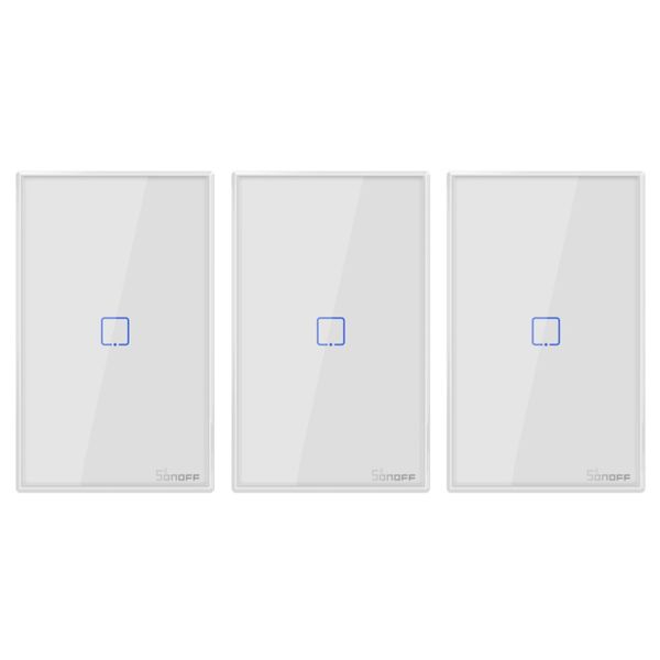 Sonoff Smart Light Switch White 1CH WiFi\RF433 (T2US1C) QiS Triple Pack