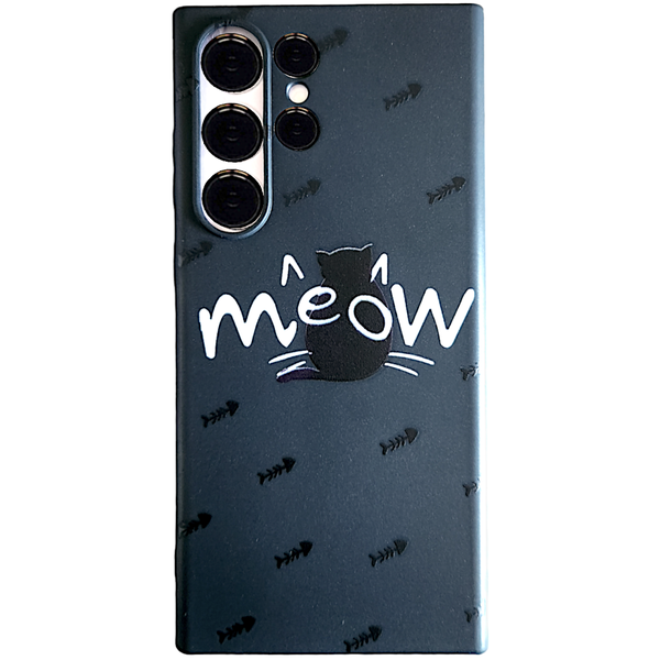Black - Phone Case with Meow - compatible with Samsung S23 Ultra