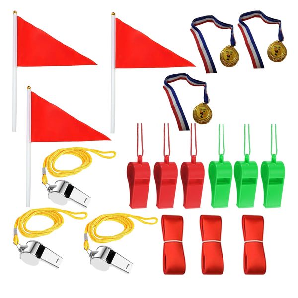 Toys Kids Indoor &amp; Outdoor Whistles, Flags And Medals Play-Set 18 Piece