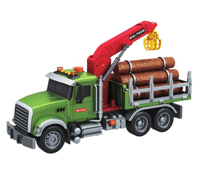 Toystar Timber Transporter with Crane with Light, Sound &amp; Pump (36cm Long)