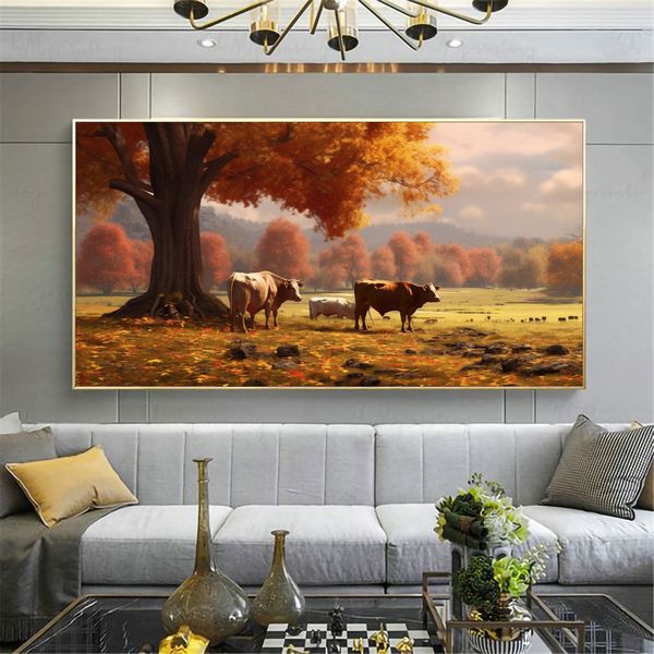 Canvas Wall Decor - Autunm Cattle - 0523