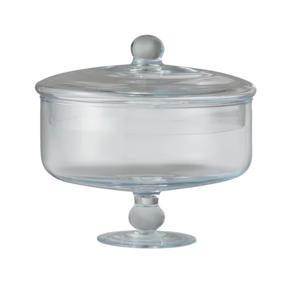 Clear Glass Biscuit Jar with Lid