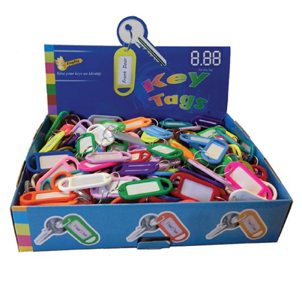 Keytags, assorted colours - box of 300