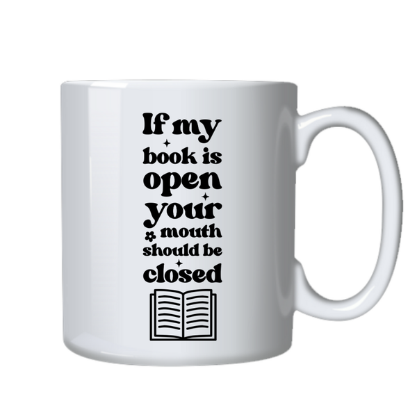 Book Open Mouth Closed Ideal Fiction Book Reader Gift Writing Mug Cup 402