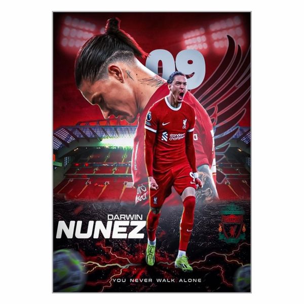 Darwin Nunez You Never Walk Alone Poster - A1