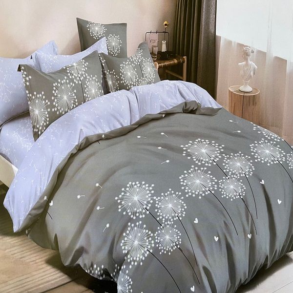 Soft Touch Embellished Six Pc's Duvet Cover Set Green &amp; White