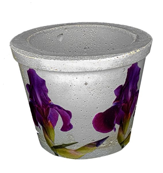 Perfectly Potty - Artisan Cement Pot - Purple Iris- Small