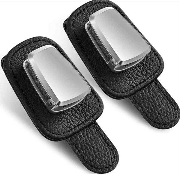 PU Leather Sunglass Organizer for Car Accessories - 2 Packs - Black