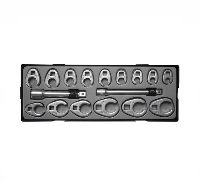 Force - 17 Piece Crowfoot Flare Nut Wrench Set 10-26mm In Box