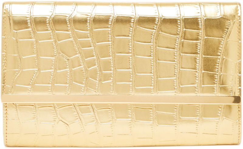 Quiz - Women Gold Faux Leather Clutch