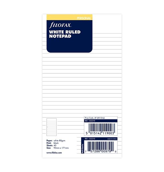 Organiser Personal Ruled Note Pad Punched