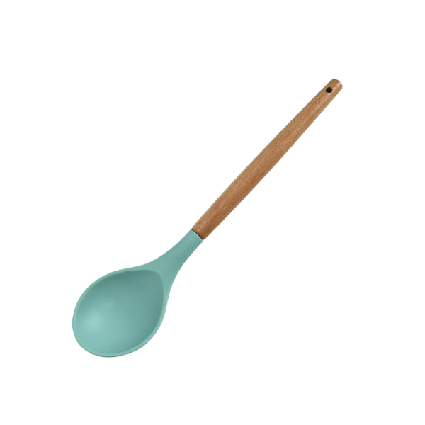 Silicone Soup Spoon With Wood Handle
