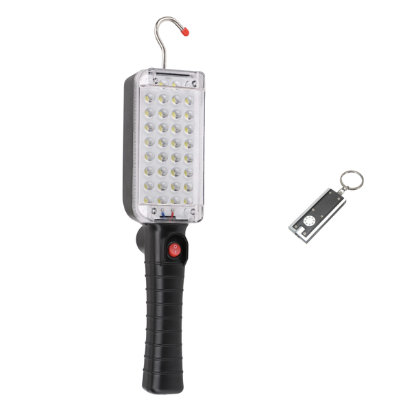 Multifunctional Portable LED Work Light with LED Keyring Torch - 2 Pack