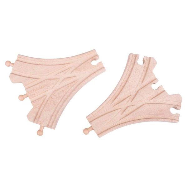 BigJigs Rail Three Way Points (Pack of 2) Wooden Train Set Expansion Pack
