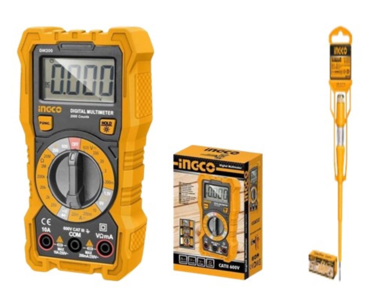 Ingco Digital Multimeter with Battery Indicator And Test Pencil (600V