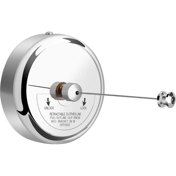 2.8m Retractable Clothesline 304 Steel 20kg 360 Rotation Wall Mounted