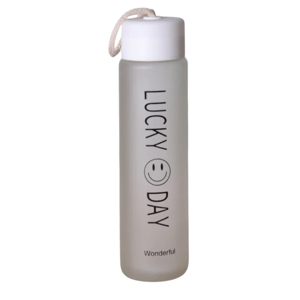 Colorful Frosted Clear Glass Water Bottle