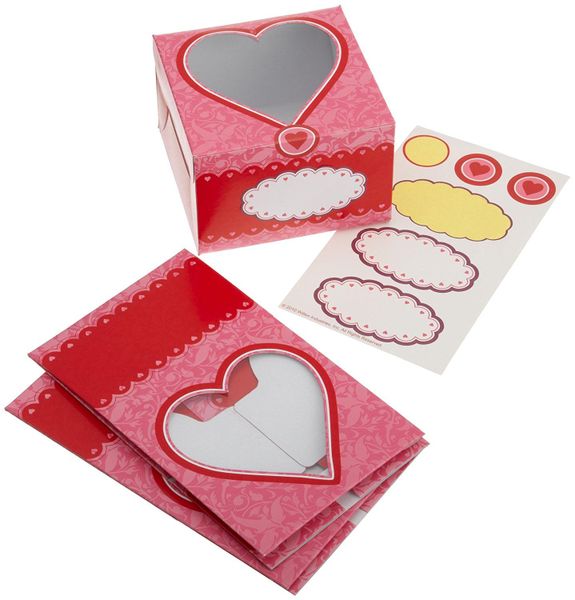 Wilton 3pk Red Metallic Valentine Heart Treat Cake Candy Confection Boxes