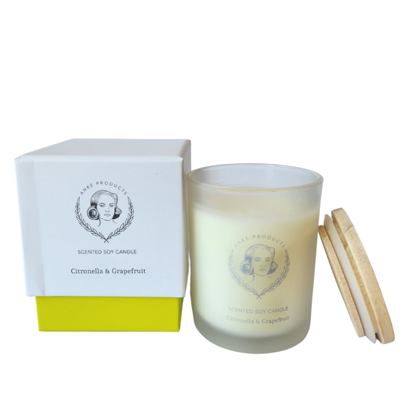 Anke Products - Citronella &amp; Grapefruit Soy Candle in Gift Box
