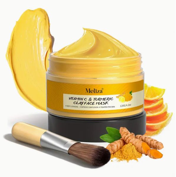 Turmeric Vitamin C Clay Mask with Applicator Brush