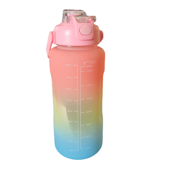 Fancy coloured Motivational 2L Water Bottle - Orange