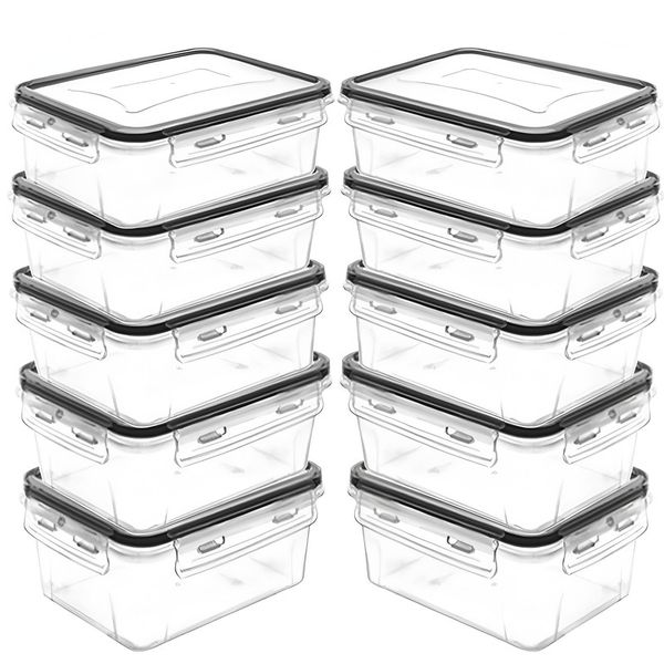 Food Storage Containers with Lids Stackable Kitchen Set - 840ml - 10 Piece