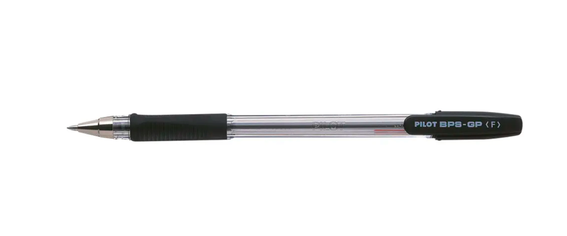 Pilot -Capped Ballpoint Pen Rubber Grip Oil Based Ink - Black Fine x 2
