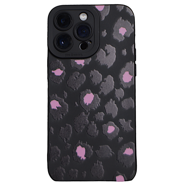 Black - Phone Case with Pink Leaopard Print &amp; Pro Cam - Iphone 14 Pro Max