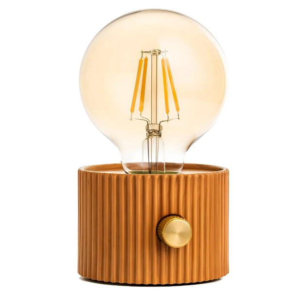 SamMag Biz Modern Table Lamp with Dimmable Knob - Warm LED Bulb Included