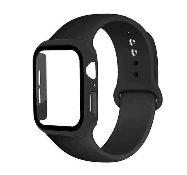 Hard Case Screen Protector &amp; Silicone Strap compatible with Apple iWatch Series 7 - 41mm