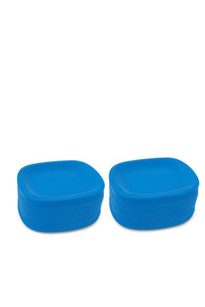 Baby Blue Plastic Square 100 Pack Dinner Plate