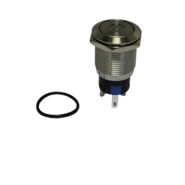 AVP19F-L2SPSR12 - 19mm Latching Push Button, Red LED, IP65