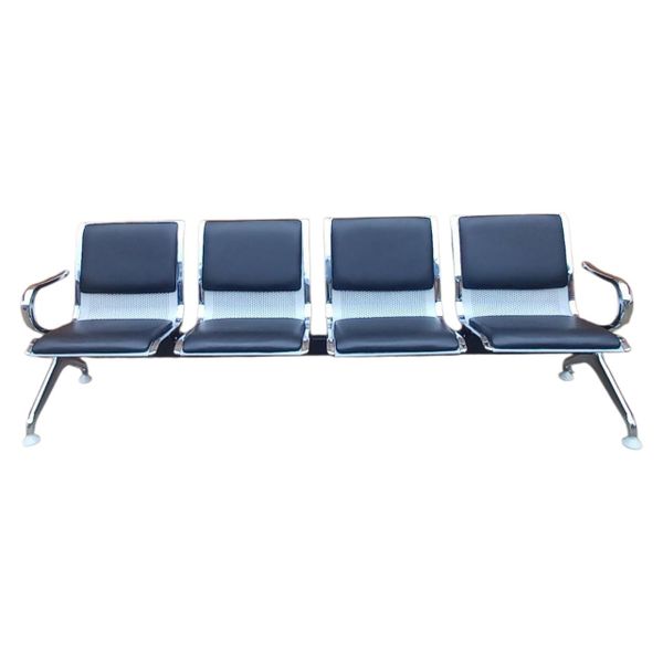 Silver and black 4-Seater Bench Chair - Model S-BL-04