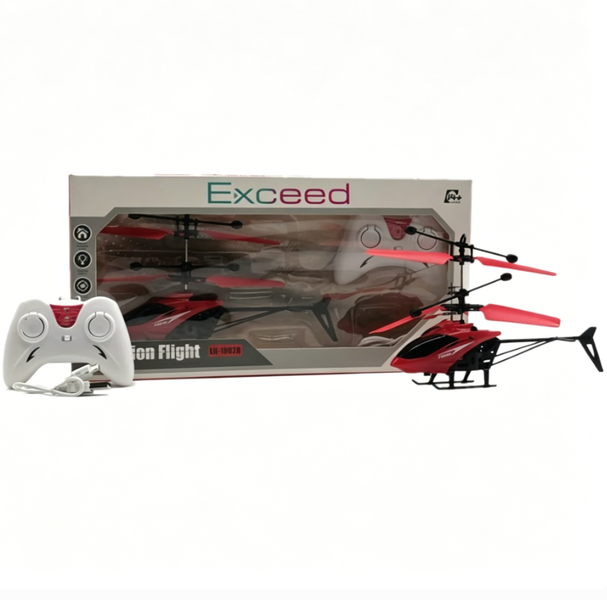 RC Induction Helicopter Toy, 2-Channel, Red, 1pc