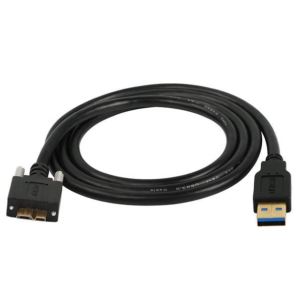 USB (3.0 5 Gbps) to Micro B with screw mount 1.5m Black