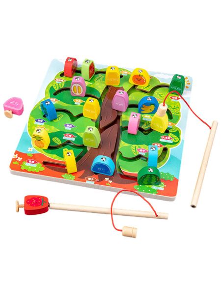 Magnetic Fishing Game Early Education Toy Fruit Pretend Play