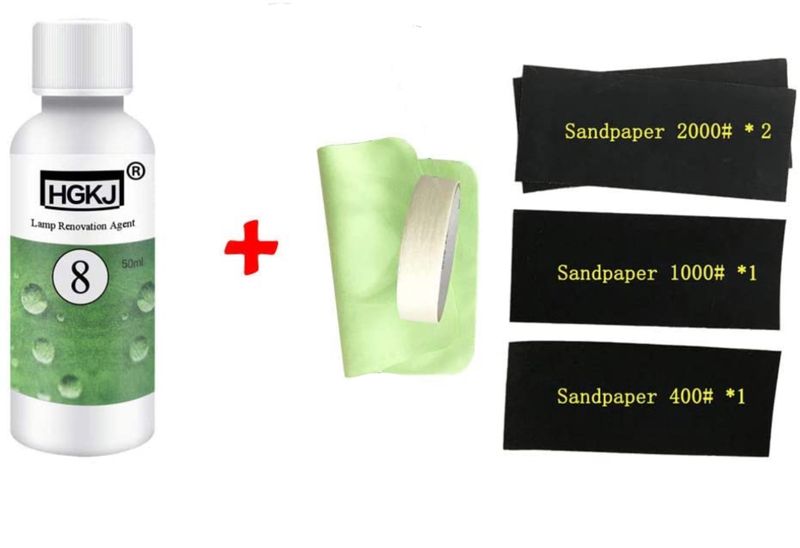 HGKJ 8 - Car Lamp Renovation Agent - Headlight Care Repair Set