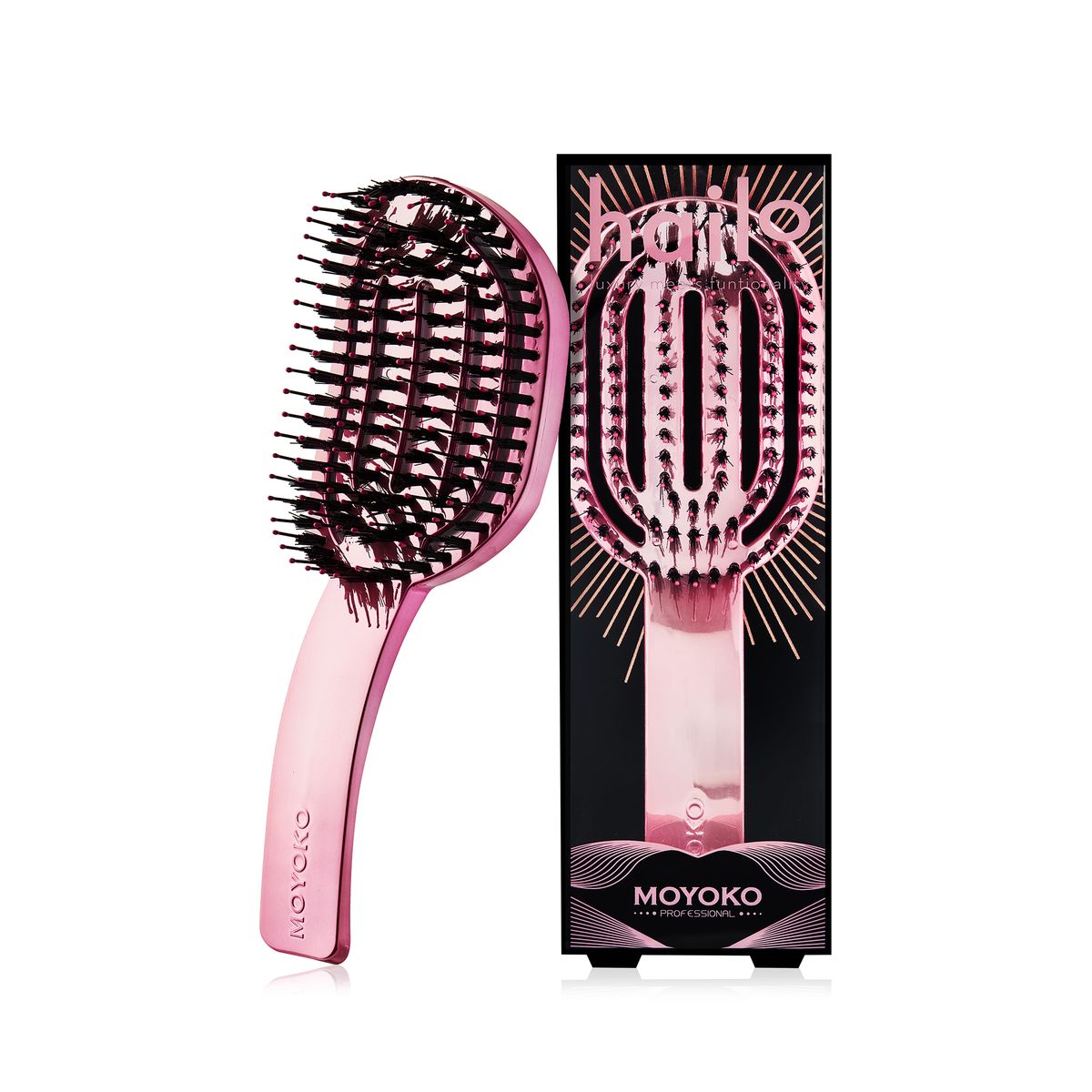 Moyoko Hailo Detangle & Styling Hair Brush Wet and Dry Hair Infused