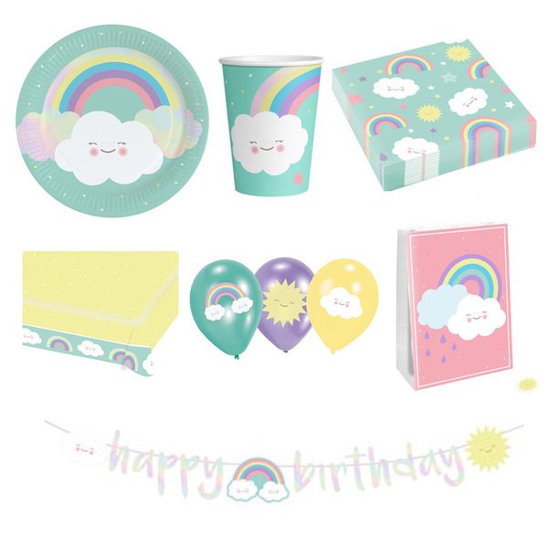 Pastel Rainbows &amp; Clouds Party in a Box