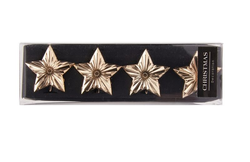 Gold Star Napkin Ring - Zinc, Festive Shine for Holiday Tables