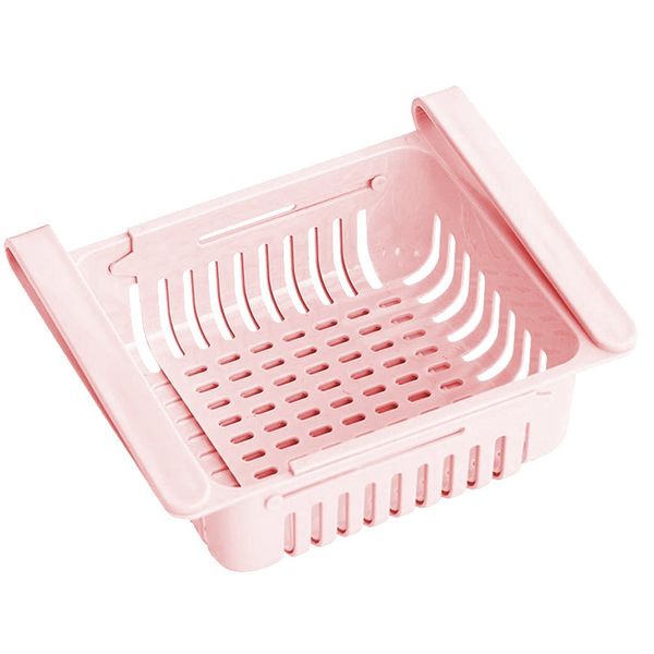 Adjustable Refrigerator Storage Basket-Pink