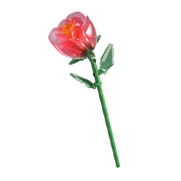 Feelo Building Blocks - Flower - Red Rose - 67 Pieces