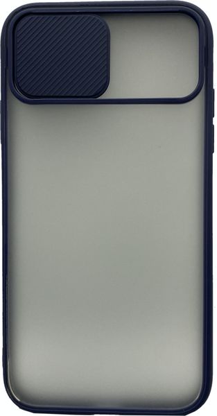 Frosted Slider Cover Navy Compatible With iPhone 11 pro