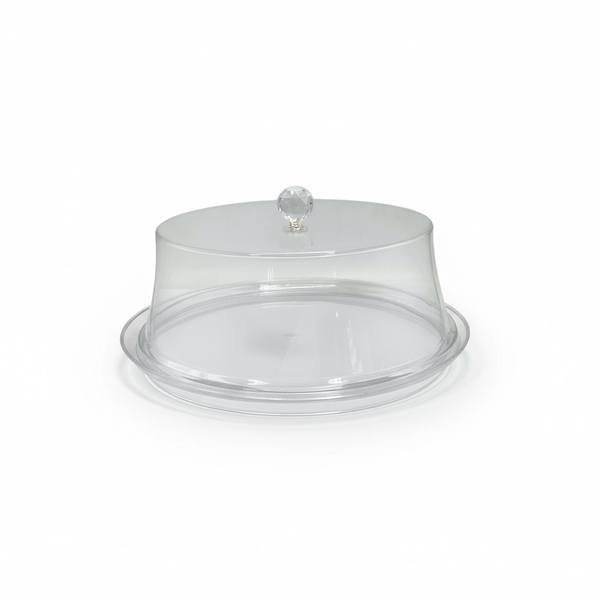 Cake Plate With Cover 34X12Cm Acrylic Clear