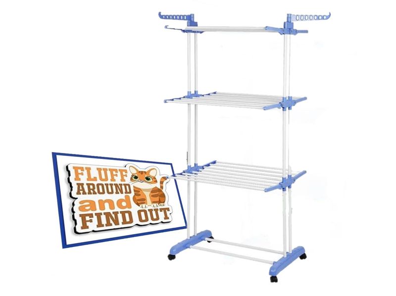 3 Tier Portable Clothes Hanging Drying Rack + Card Case