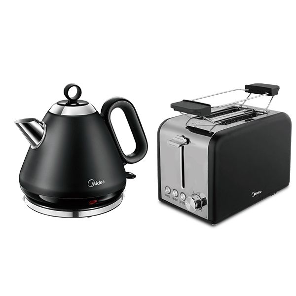 Midea - Breakfast Pack - Teapot Kettle & 2 Slice Toaster - Black | Buy ...