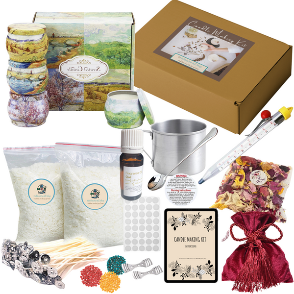 Hand Crafted Candle Kits with Organic Soy Wax - Nature