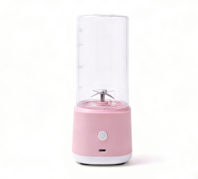 Cute Pink Blender Bottle 300ml - Portable USB Fruit Mixer