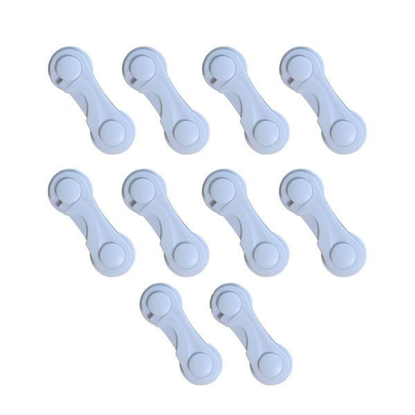Cabinet Door Locks for Baby Proofing and Child Safety, 10 Pack