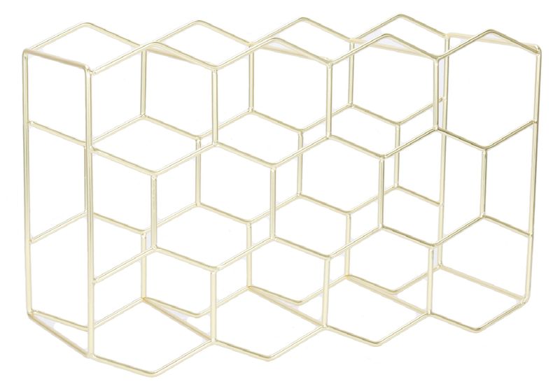 Continental Homeware Hexagonal - Gold Plated 11 Bottles Wine Rack